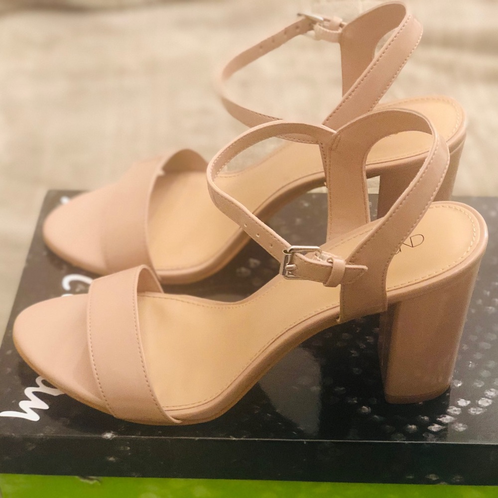 Patent Leather Nude Block Heels